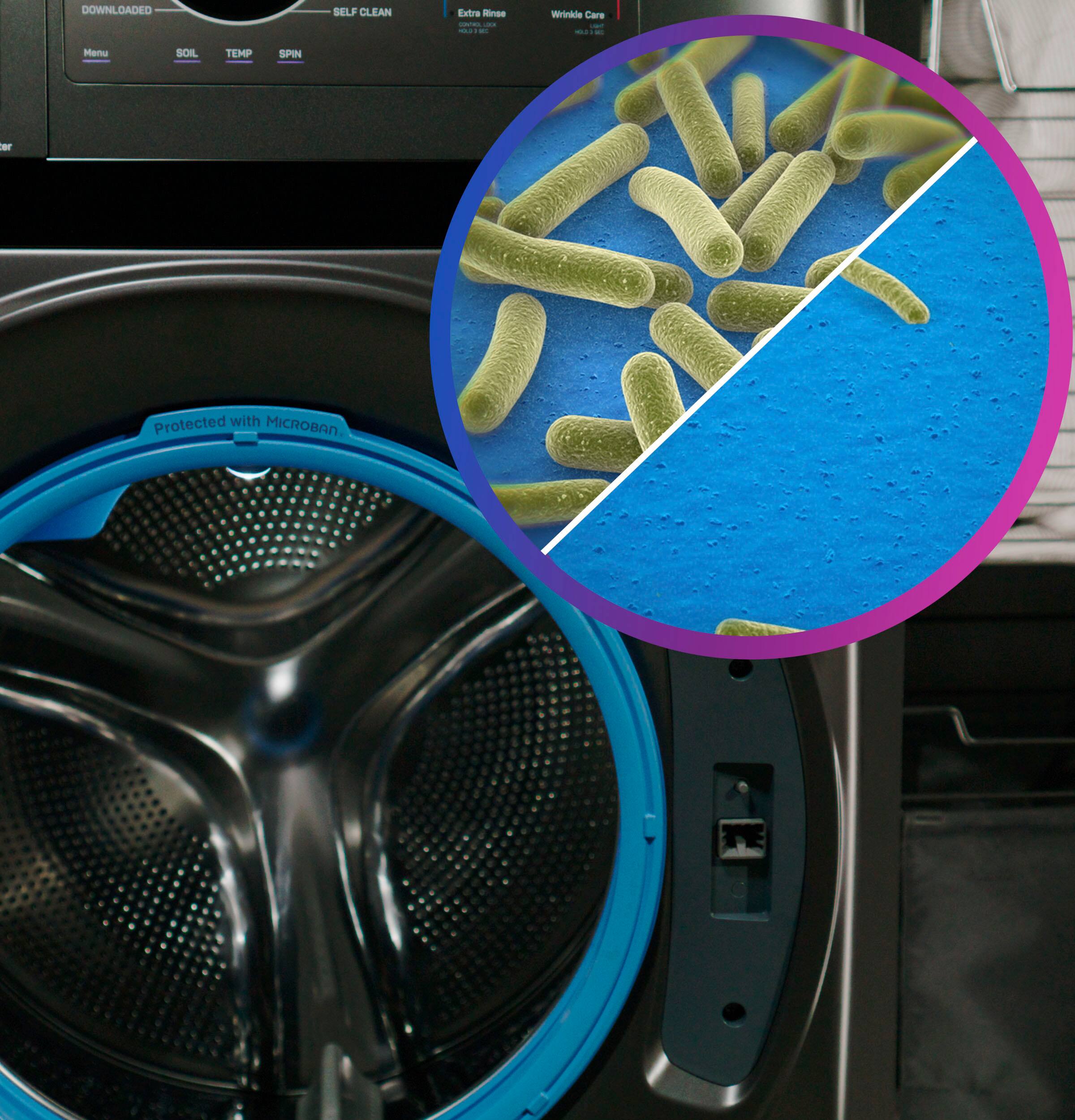 Alt View 29. GE Profile - 4.8 cu. ft. UltraFast Combo Washer & Dryer with Ventless Heat Pump Technology - Carbon Graphite.