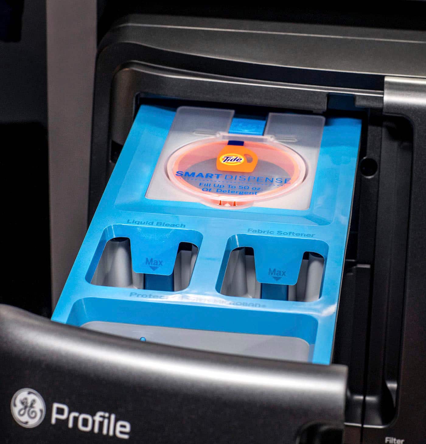 Alt View 37. GE Profile - 4.8 cu. ft. UltraFast Combo Washer & Dryer with Ventless Heat Pump Technology - Carbon Graphite.