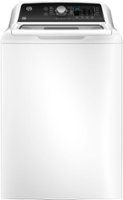 GE - 4.5 cu ft Top Load Washer with Water Level Control, Deep Fill, Quick Wash, and Glass Lid - White with Matte Black - Front_Zoom