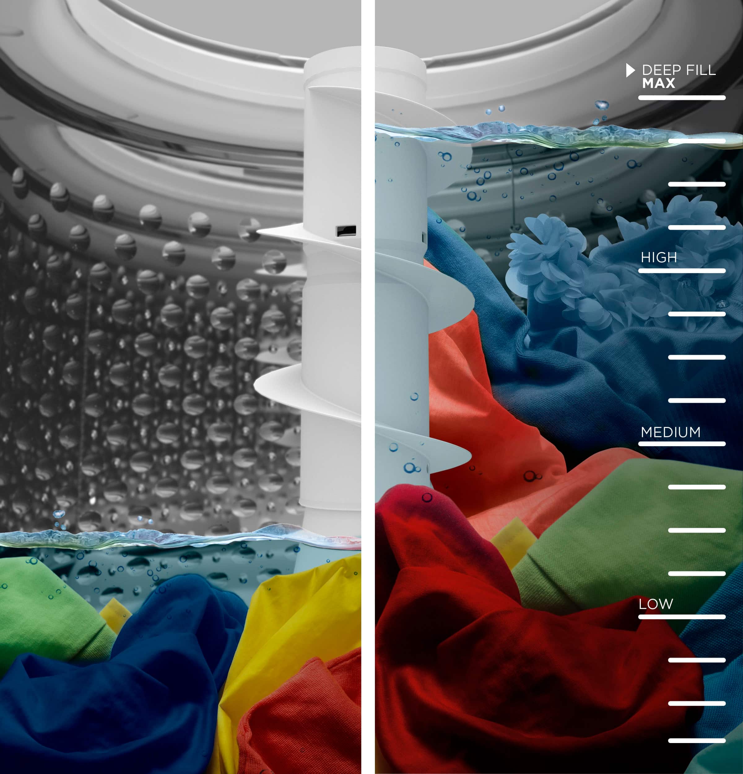 Alt View 16. GE - 4.5 cu ft Top Load Washer with Water Level Control, Deep Fill, Quick Wash, and Glass Lid - White with Matte Black.