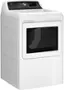 Angle. GE - 7.4 Cu. Ft. Front Load Electric  Dryer with Sensor Dry - White with Matte Black.