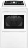 GE - 7.4 Cu. Ft. Front Load Electric Dryer with Sensor Dry - White with Matte Black