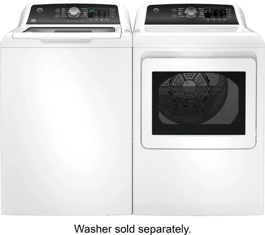 Alt View 1. GE - 7.4 Cu. Ft. Front Load Electric  Dryer with Sensor Dry - White with Matte Black.