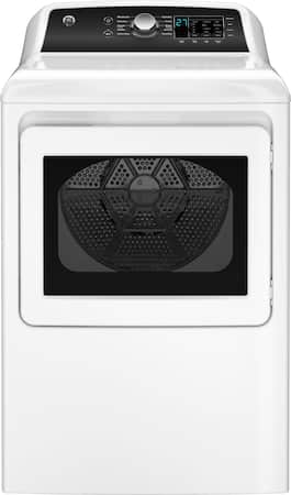 GE - 7.4 Cu. Ft. Gas Dryer with Sensor Dry - White with Matte Black