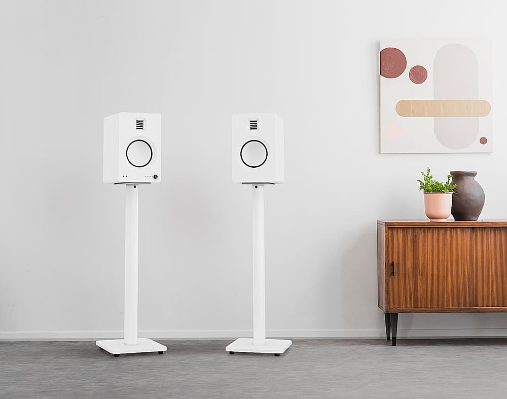 Alt View 17. Kanto - 32" Tall Bookshelf Speaker Floor Stands (Pair) - White.