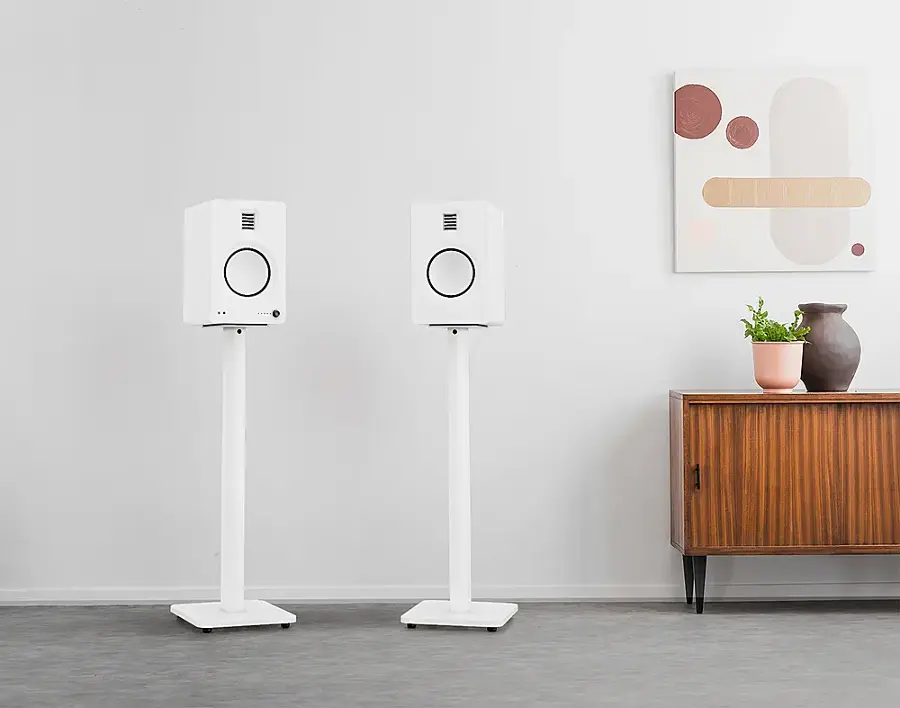 Alt View 17. Kanto - 32" Tall Bookshelf Speaker Floor Stands (Pair) - White.