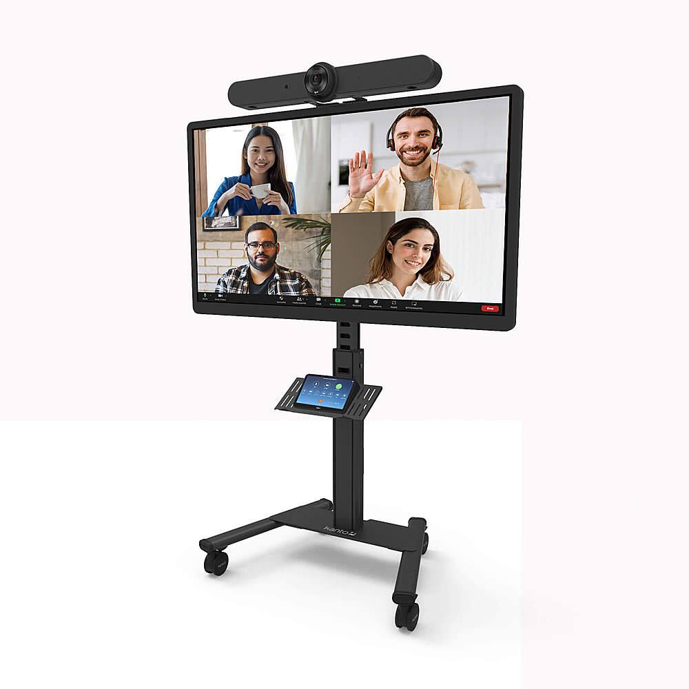 Alt View 13. Kanto - Rolling AV Cart Compatible with All-in-One Video Conferencing Systems for Most 37" to 77" TVs - Black.