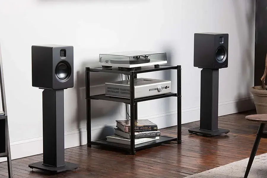 Alt View 16. Kanto - 22" Tall Fillable Bookshelf Speaker Floor Stands (Pair) - Black.