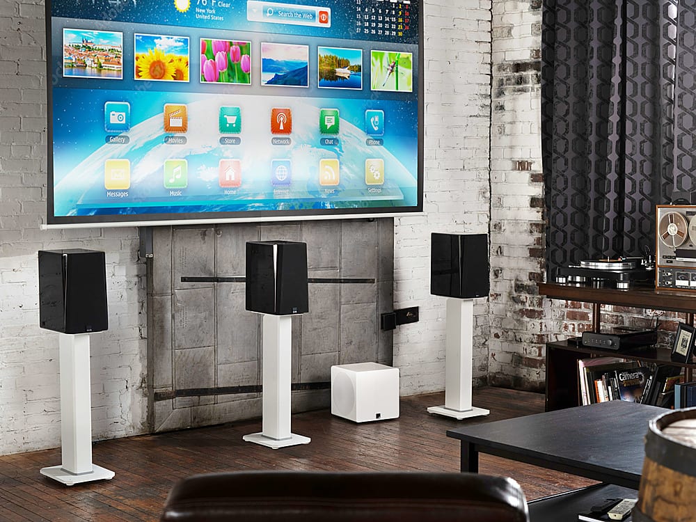 Alt View 16. Kanto - 26" Tall Fillable Bookshelf Speaker Floor Stands (Pair) - White.