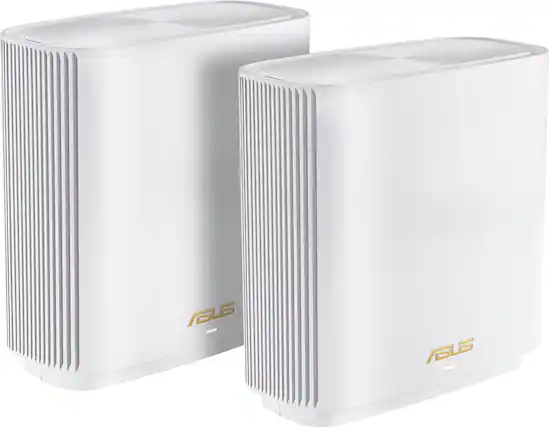Front. ASUS - ZenWiFi XT9 AX7800 Wi-Fi 6 Tri-band Mesh Router - White.