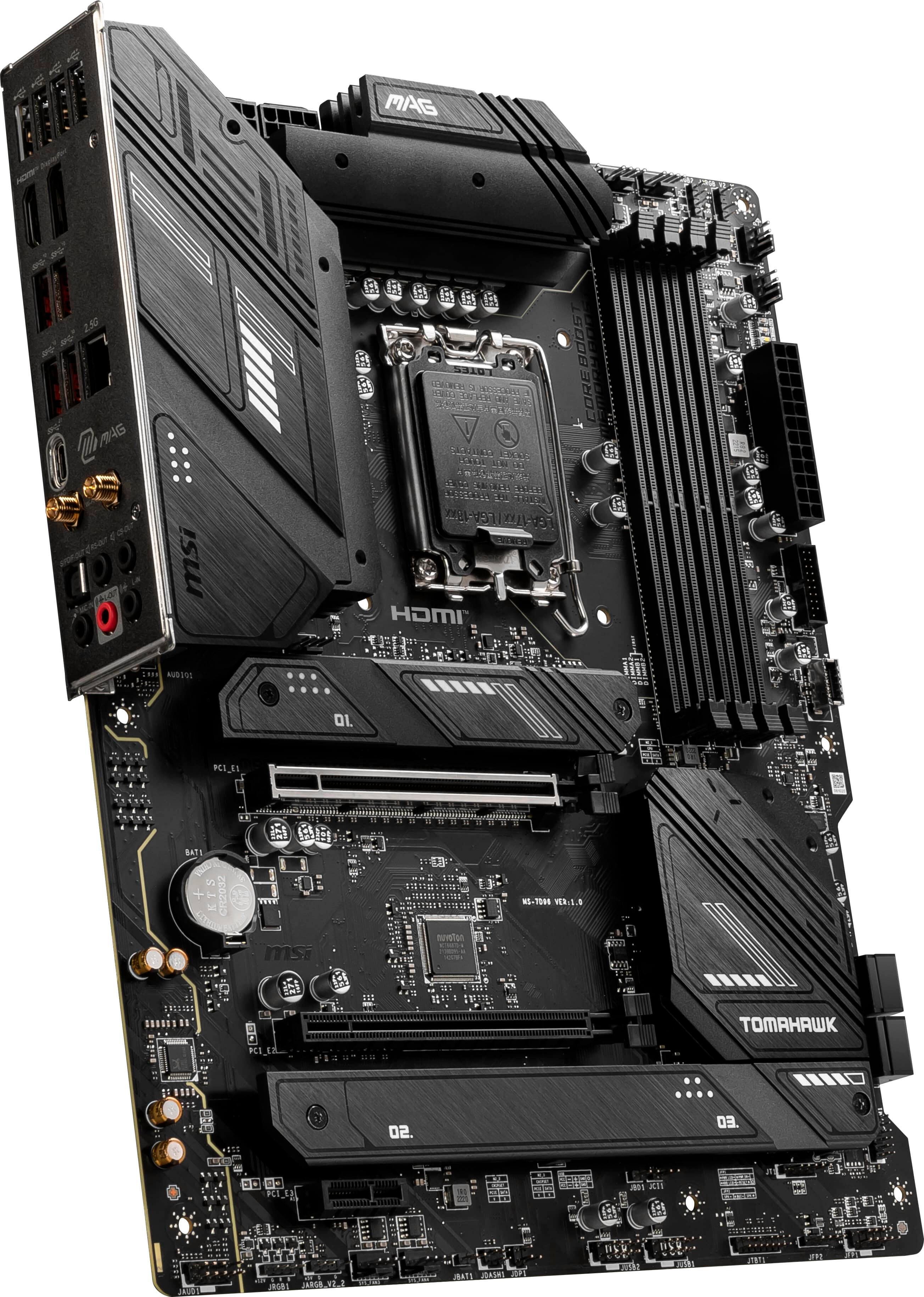 Alt View 11. MSI - MAG B760 TOMAHAWK WIFI DDR4 (Socket LGA 1700) Intel B760 ATX DDR4 Wi-Fi 6E Motherboard - Black.