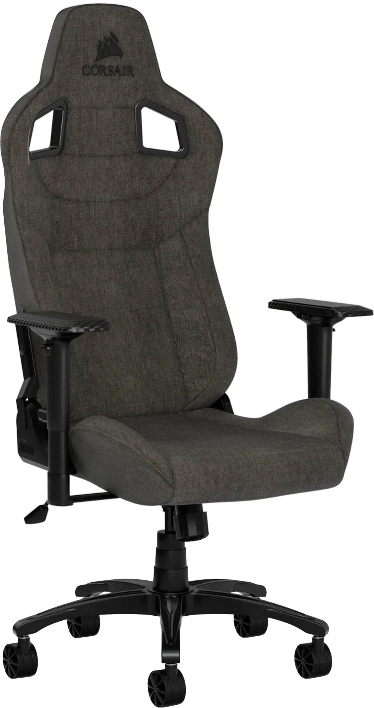 Angle. CORSAIR - T3 RUSH Fabric Gaming Chair - Charcoal.
