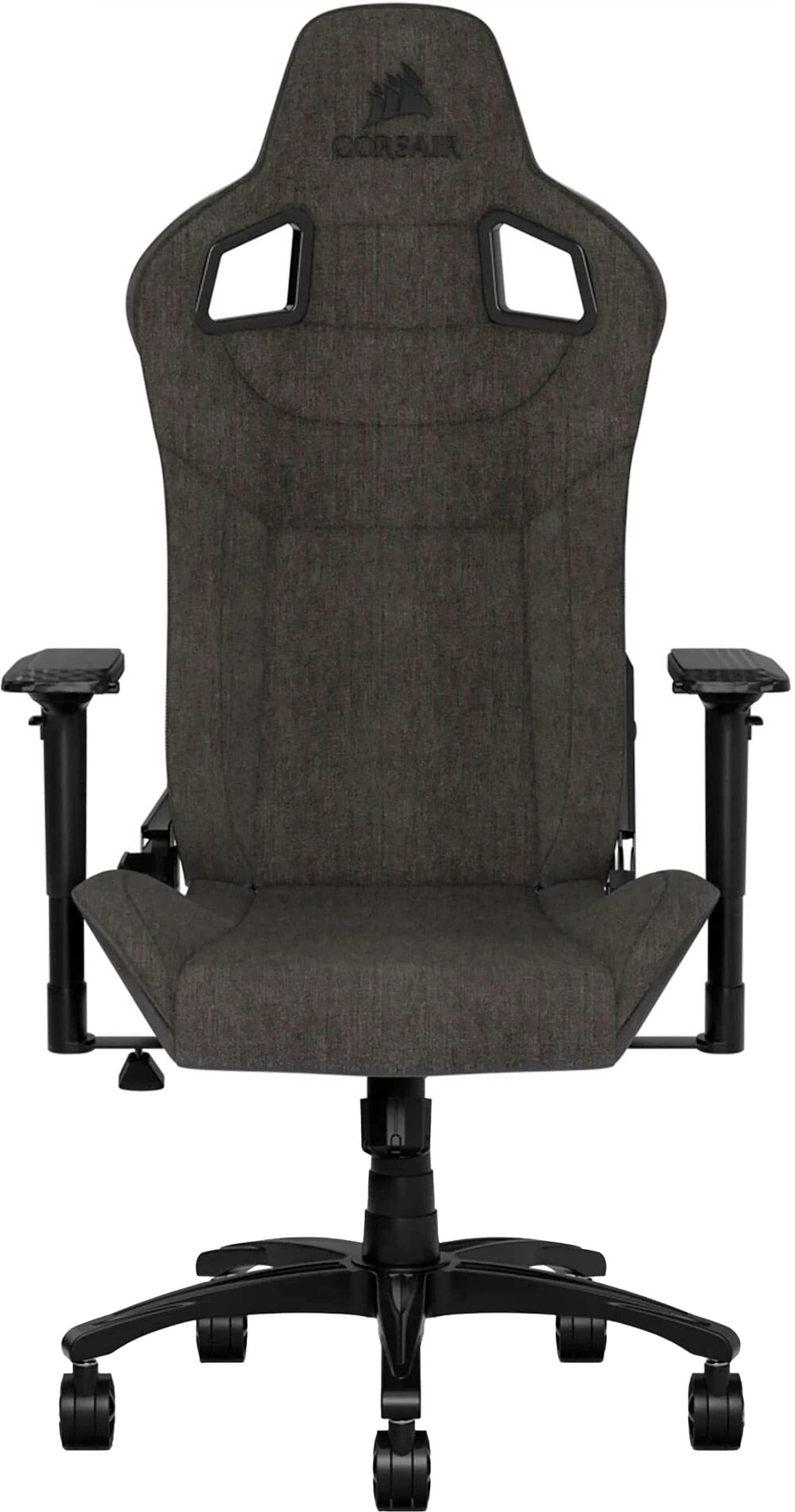 Front. CORSAIR - T3 RUSH Fabric Gaming Chair - Charcoal.