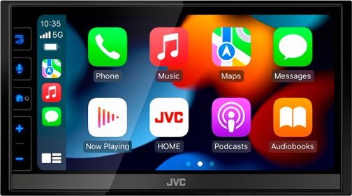 JVC - 6.8" Wireless Android Auto, Apple CarPlay Bluetooth Digital Media (DM) Receiver with Variable Color and SiriusXM Ready - Black