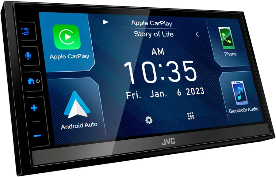 Alt View 13. JVC - 6.8" Wireless Android Auto, Apple CarPlay Bluetooth Digital Media (DM) Receiver with Variable Color and SiriusXM Ready - Black.