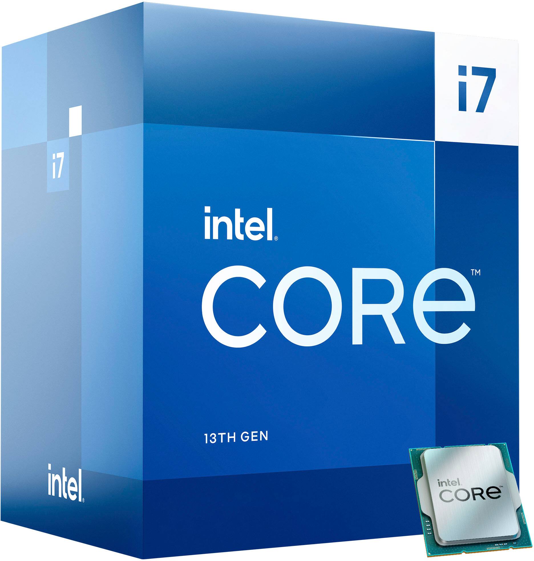 Alt View 12. Intel - Core i7-13700 13th Gen 16 cores 8 P-cores + 8 E-cores 30MB Cache, 2.1 to 5.2 GHz Desktop Processor - Grey/Black/Gold.