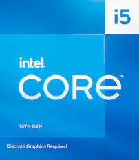 Front. Intel - Core i5-13400F 13th Gen 10 core 6 P-cores + 4 E-cores, 20MB Cache, 2.5 to 4.6 GHz Desktop Processor - Grey/Black/Gold.