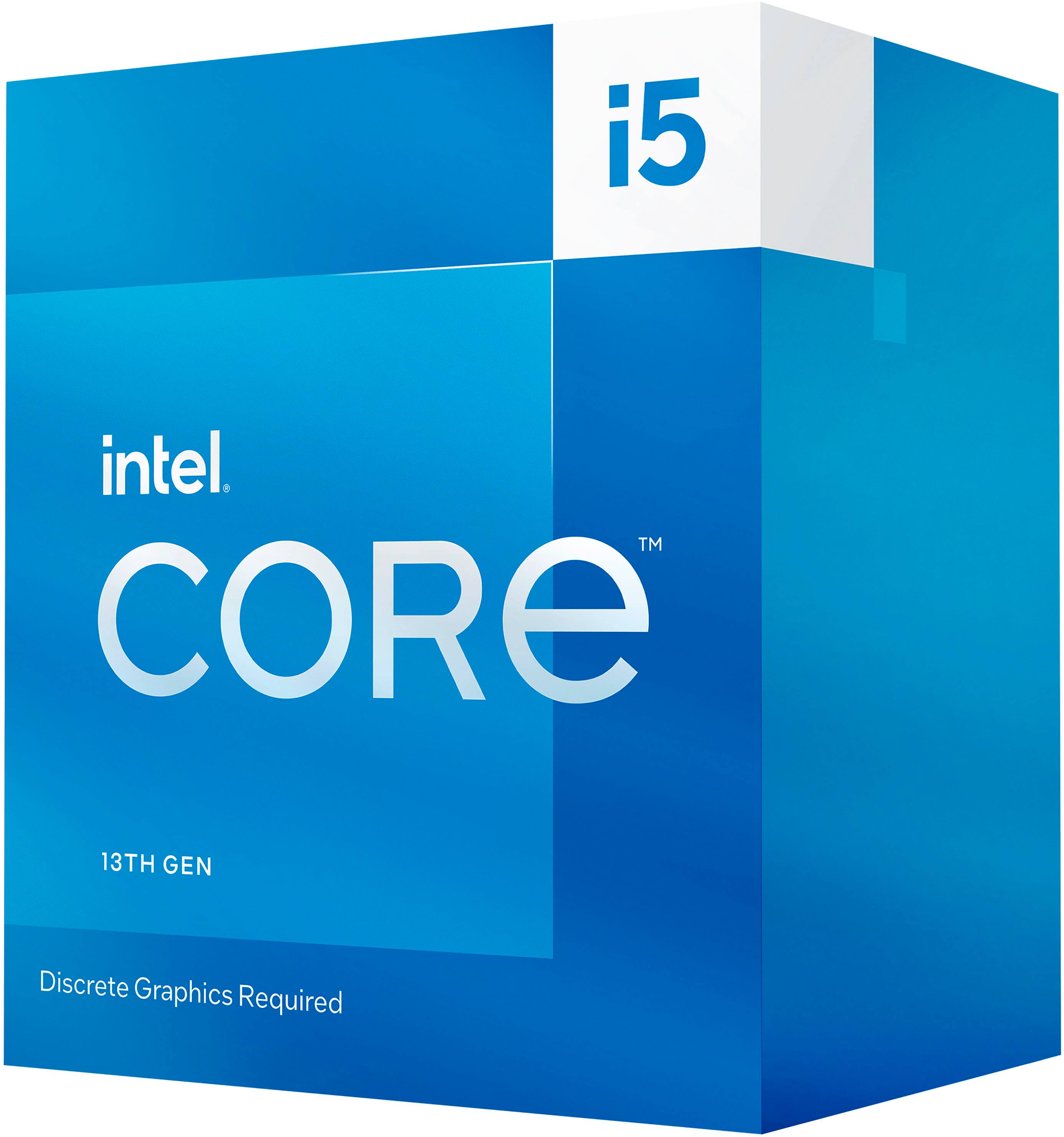 Alt View 11. Intel - Core i5-13400F 13th Gen 10 core 6 P-cores + 4 E-cores, 20MB Cache, 2.5 to 4.6 GHz Desktop Processor - Grey/Black/Gold.