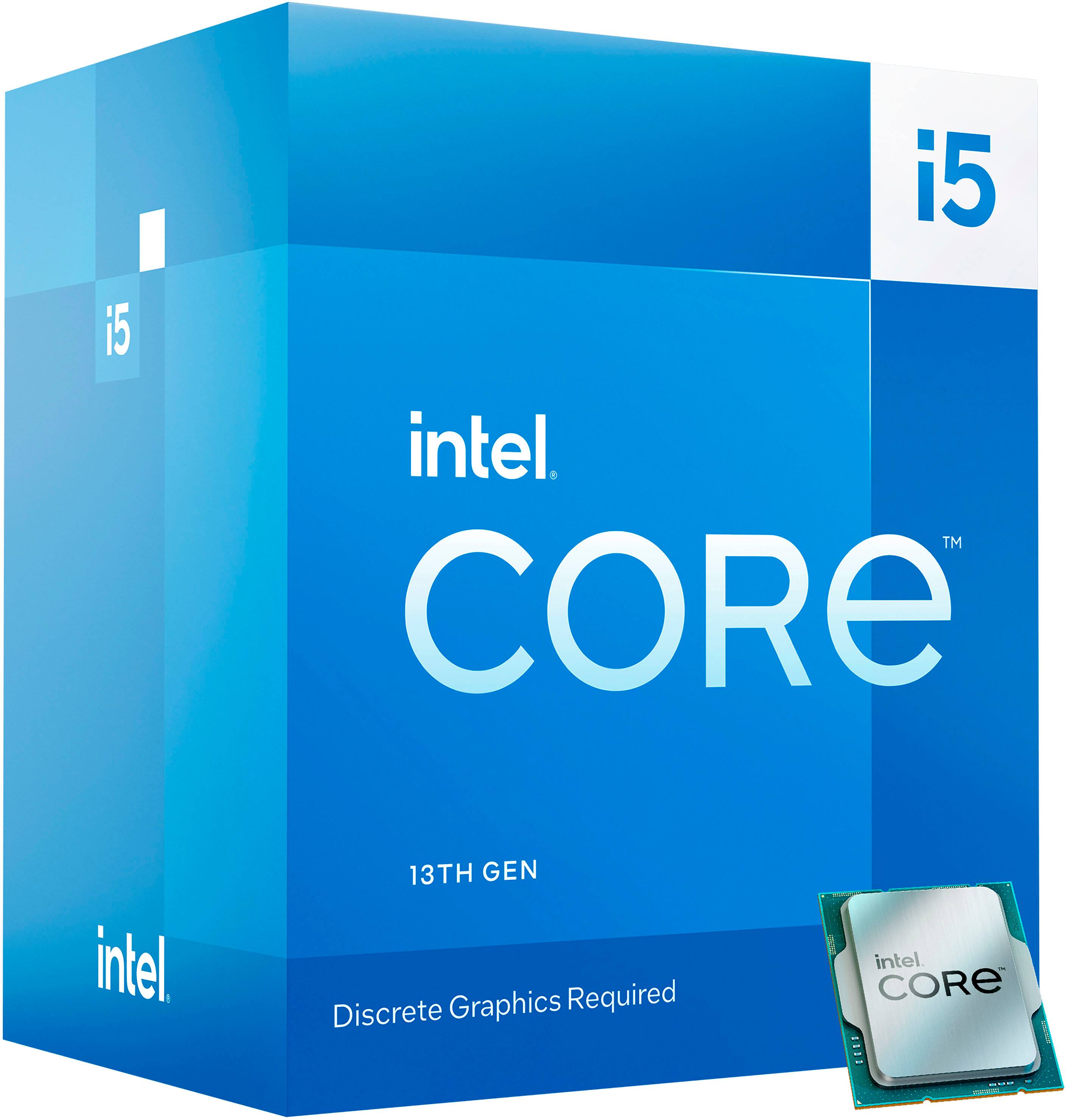 Alt View 12. Intel - Core i5-13400F 13th Gen 10 core 6 P-cores + 4 E-cores, 20MB Cache, 2.5 to 4.6 GHz Desktop Processor - Grey/Black/Gold.