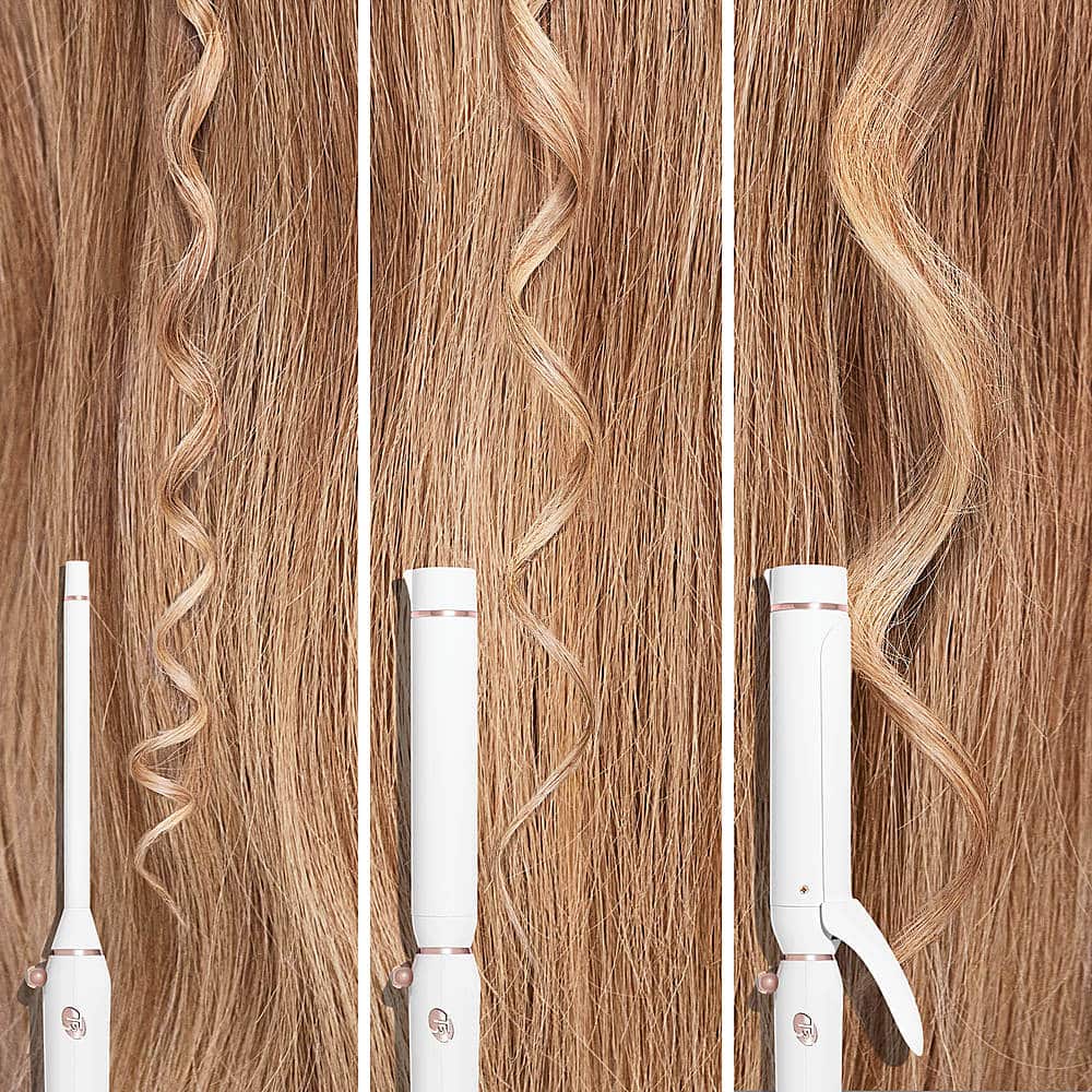 Alt View 14. T3 - Switch Kit Curl Trio Interchangeable Curling Iron - White & Rose Gold.