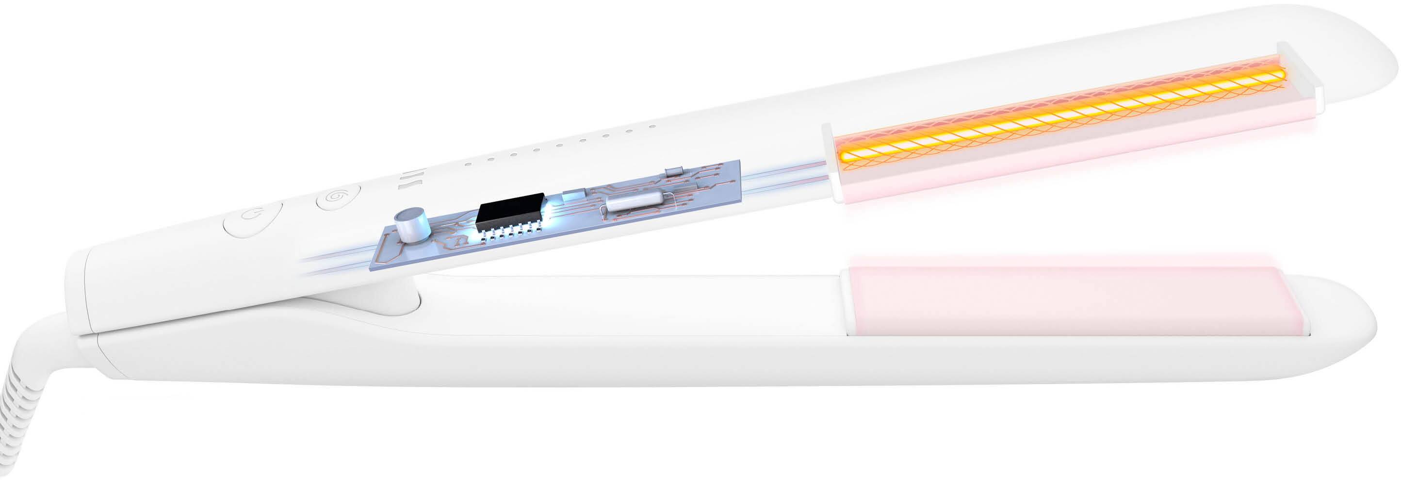 Alt View 17. T3 - SinglePass StyleMax Professional 1" Flat Iron with Custom Heat Automation - White & Rose Gold.