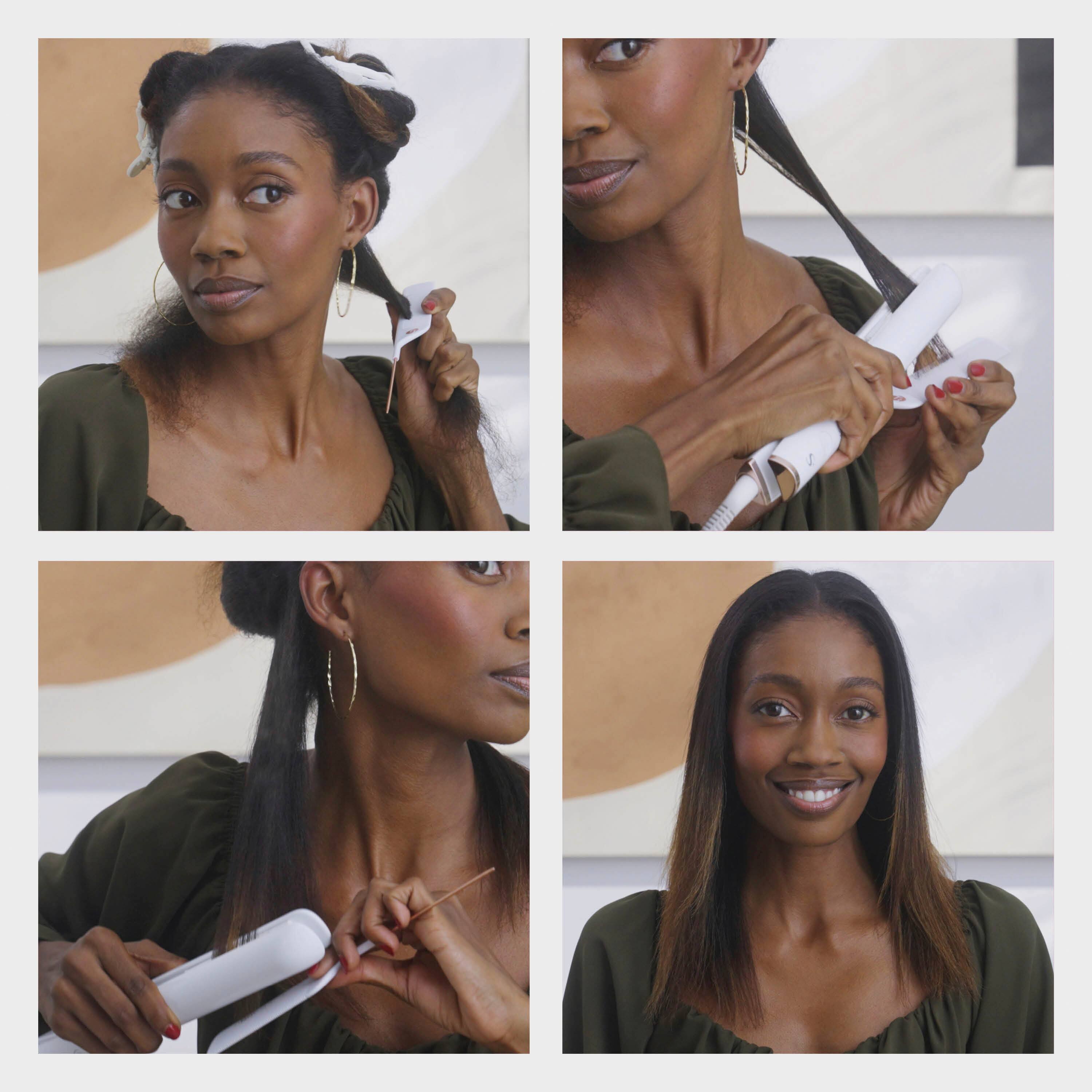 Alt View 18. T3 - SinglePass StyleMax Professional 1" Flat Iron with Custom Heat Automation - White & Rose Gold.