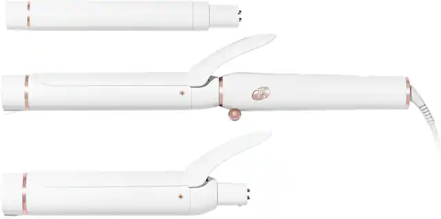 Angle. T3 - Switch Kit Wave Trio Interchangeable Curling Iron - White & Rose Gold.