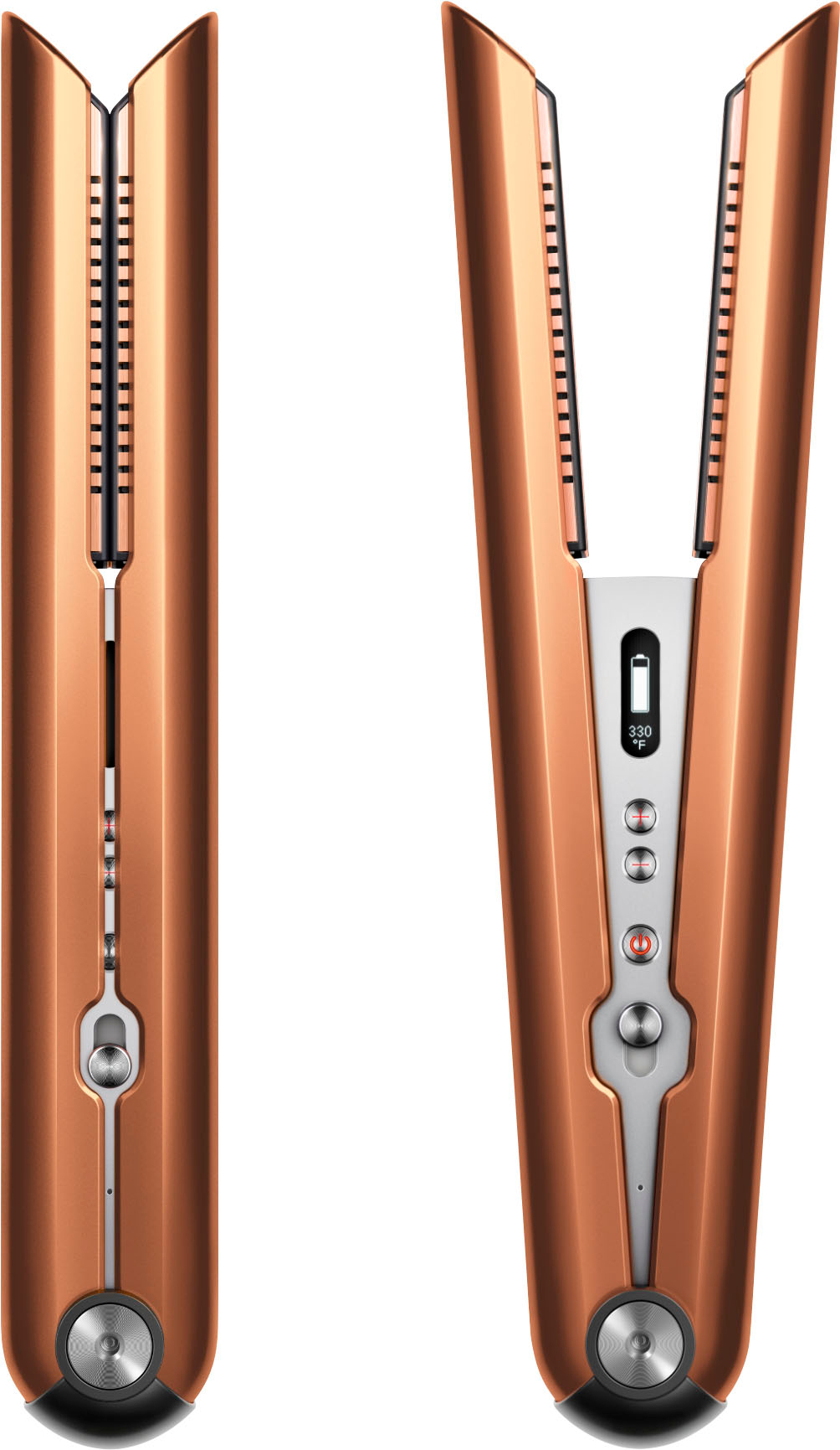 Left View: Dyson - Corrale Hair Straightener - Copper/Nickel