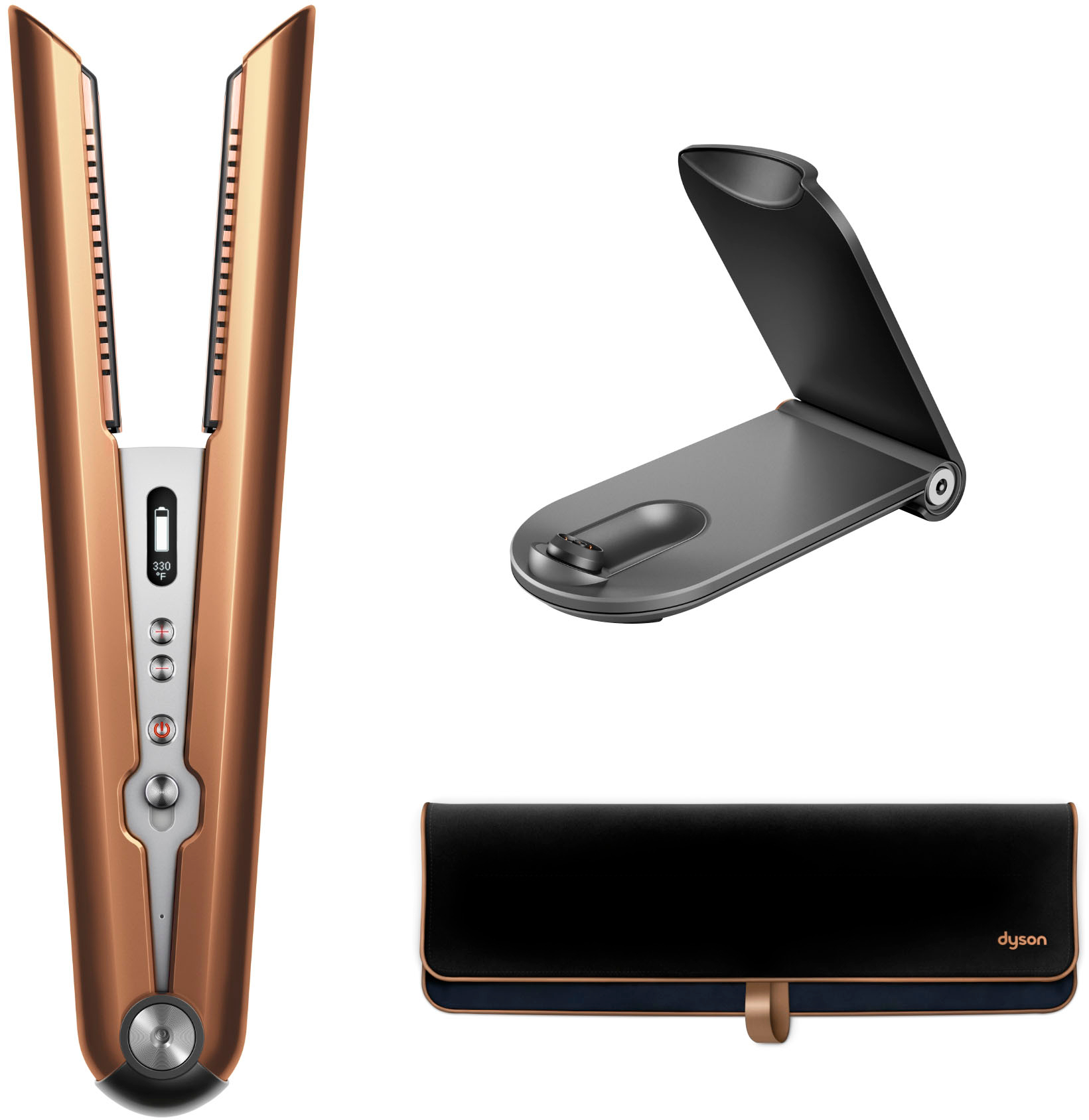 Angle View: Dyson - Corrale Hair Straightener - Copper/Nickel