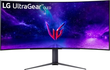 LG - UltraGear 45" OLED Curved WQHD FreeSync and NVIDIA G-SYNC compatible Gaming Monitor with HDR10 (DisplayPort, HDMI, USB) - Black - Front_Zoom