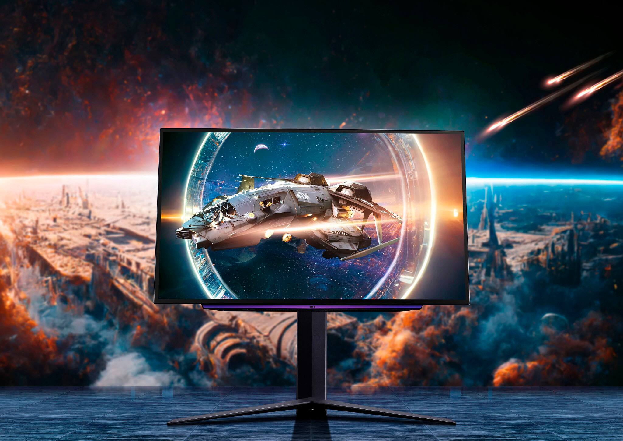 Alt View 31. LG - UltraGear 27" OLED QHD 240Hz 0.03ms FreeSync and NVIDIA G-SYNC Compatible Gaming Monitor with HDR10 - Black.