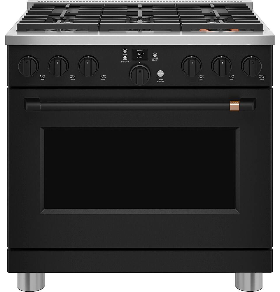 Alt View 14. Café - Handle and Knob Set for 36" Pro Range and Rangetop - Flat Black.