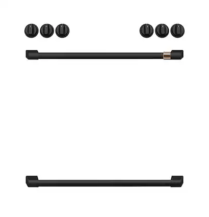 Front. Café - Handle and Knob Set for Café Electric Range - Flat Black.