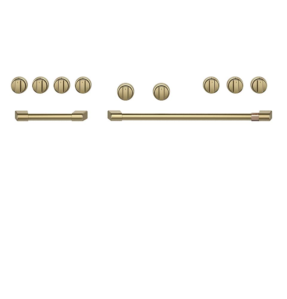 Front. Café - Handle and Knob Kit for Café Range and Cooktops - Brushed Brass.