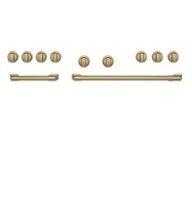 Handle and Knob Kit for Café Range and Cooktops - Brushed Brass - Front_Zoom