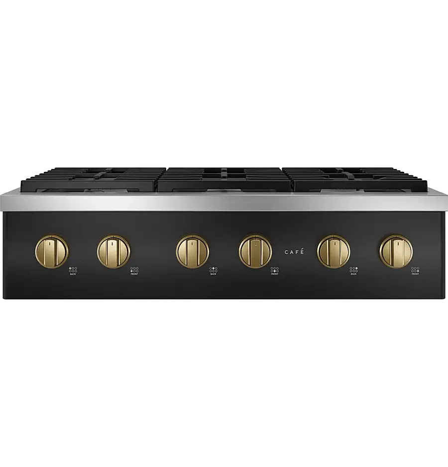Alt View 15. Café - Handle and Knob Kit for Café Range and Cooktops - Brushed Brass.