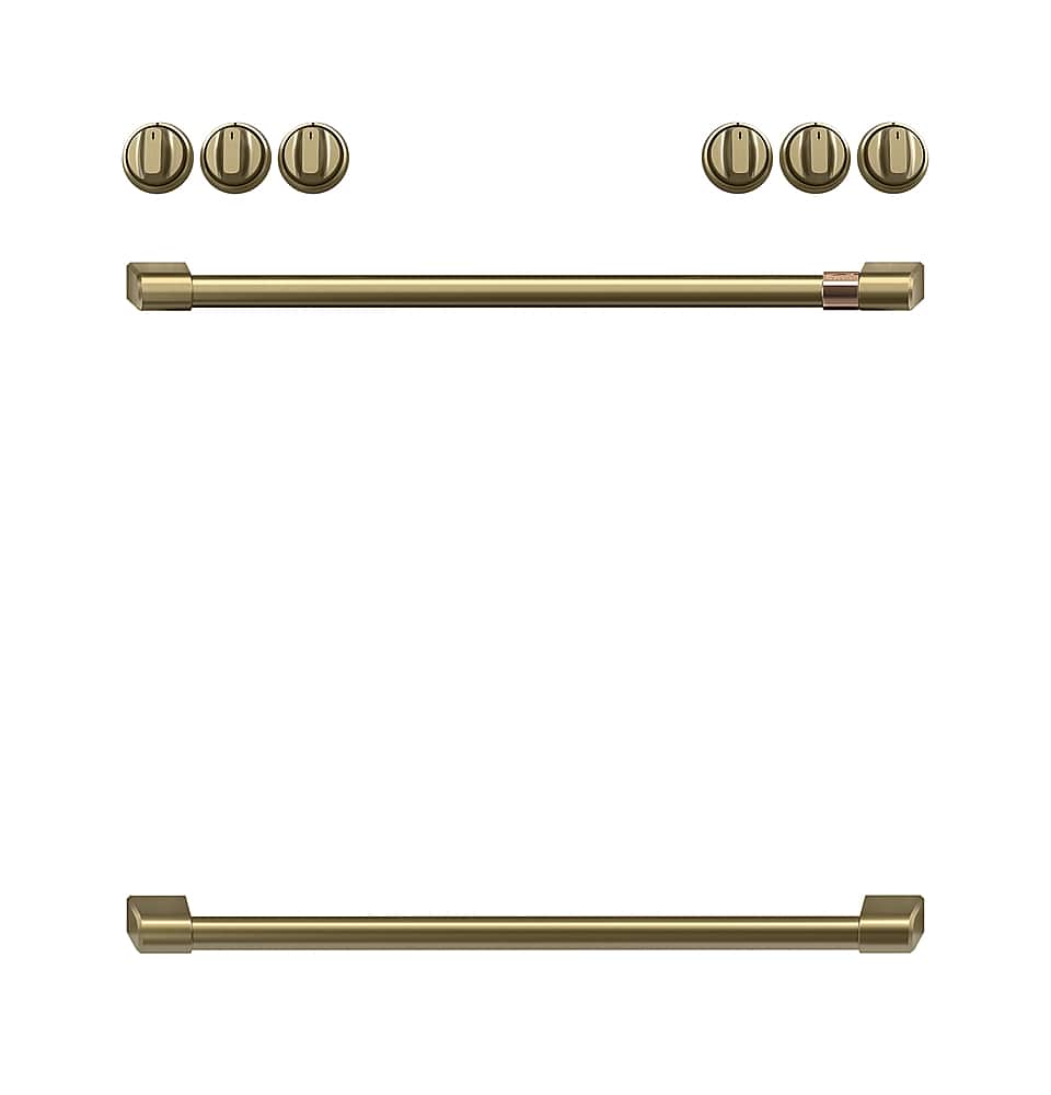 Alt View 11. Café - Handle and Knob Set for Front Control Gas Range - Brushed Brass.