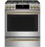 Alt View 12. Café - Handle and Knob Set for Front Control Gas Range - Brushed Brass.