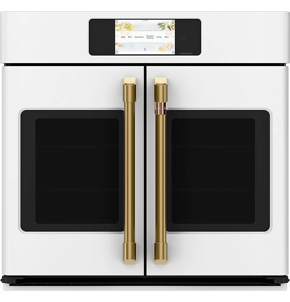 Left. Café - Handle and Knob Kit for Café Range and Cooktops - Brushed Brass.