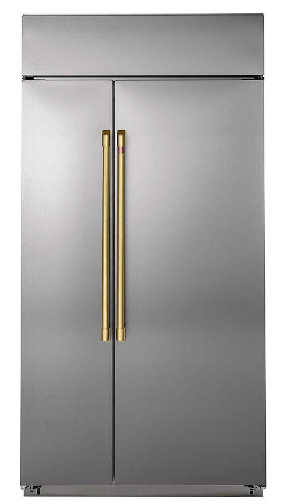 Left. Café - Refrigeration Handle Kit for Café - Brushed Brass.