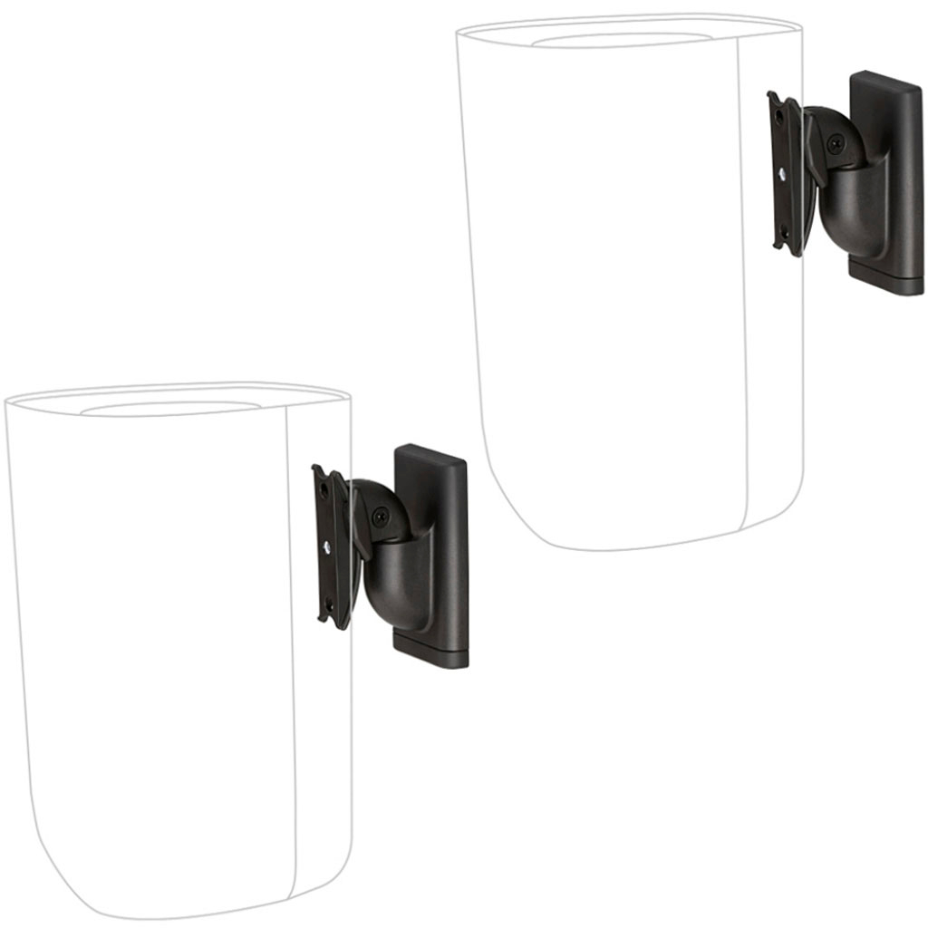 Left View: Sanus - Steel Foundations Series Bookshelf Speaker Stands (Pair) - Black