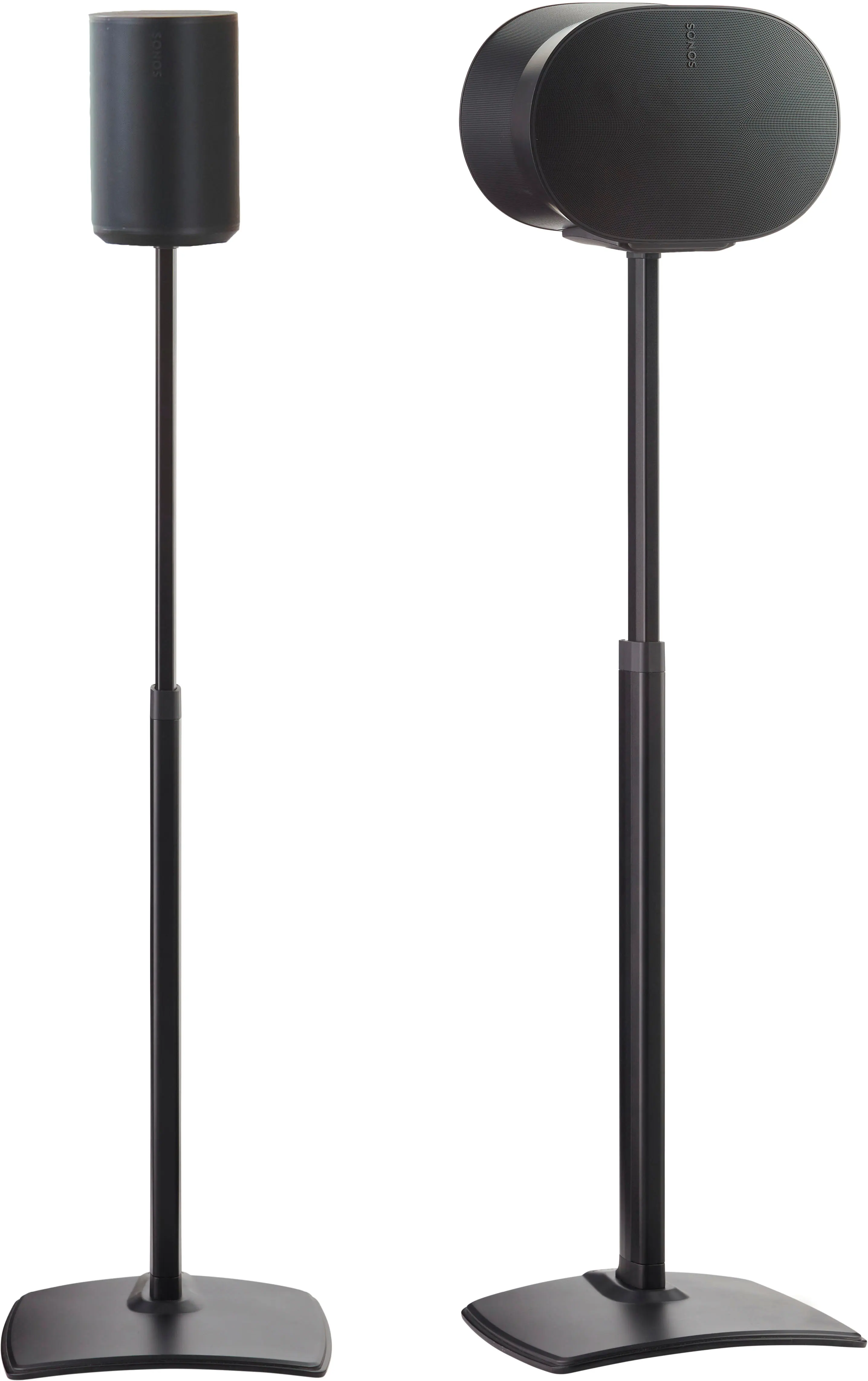 Front. SANUS Elite - Height Adjustable Speaker Stands for Sonos Era 100 and Sonos Era 300 Speakers - Sold in Pairs - Black.