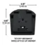 The image shows a black object with dimensions of 4.91 inches and 12.48 cm. It also has a tilt feature that allows for adjustments of up to 4 inches and down 32 inches. Additionally, the object has swivel capabilities, allowing for movement up to 32 inches in both the left and right directions.