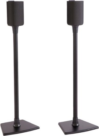 Sanus - Universal Speaker Stands for Speakers up to 8 lbs  - Built in Cable Management - Sold in Pairs - Black