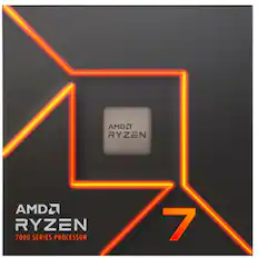 Front. AMD - Ryzen 7 7700 8-core - 16-Thread 3.8 GHz (5.3 GHz Max Boost) Socket AM5 Unlocked Desktop Processor - Silver.