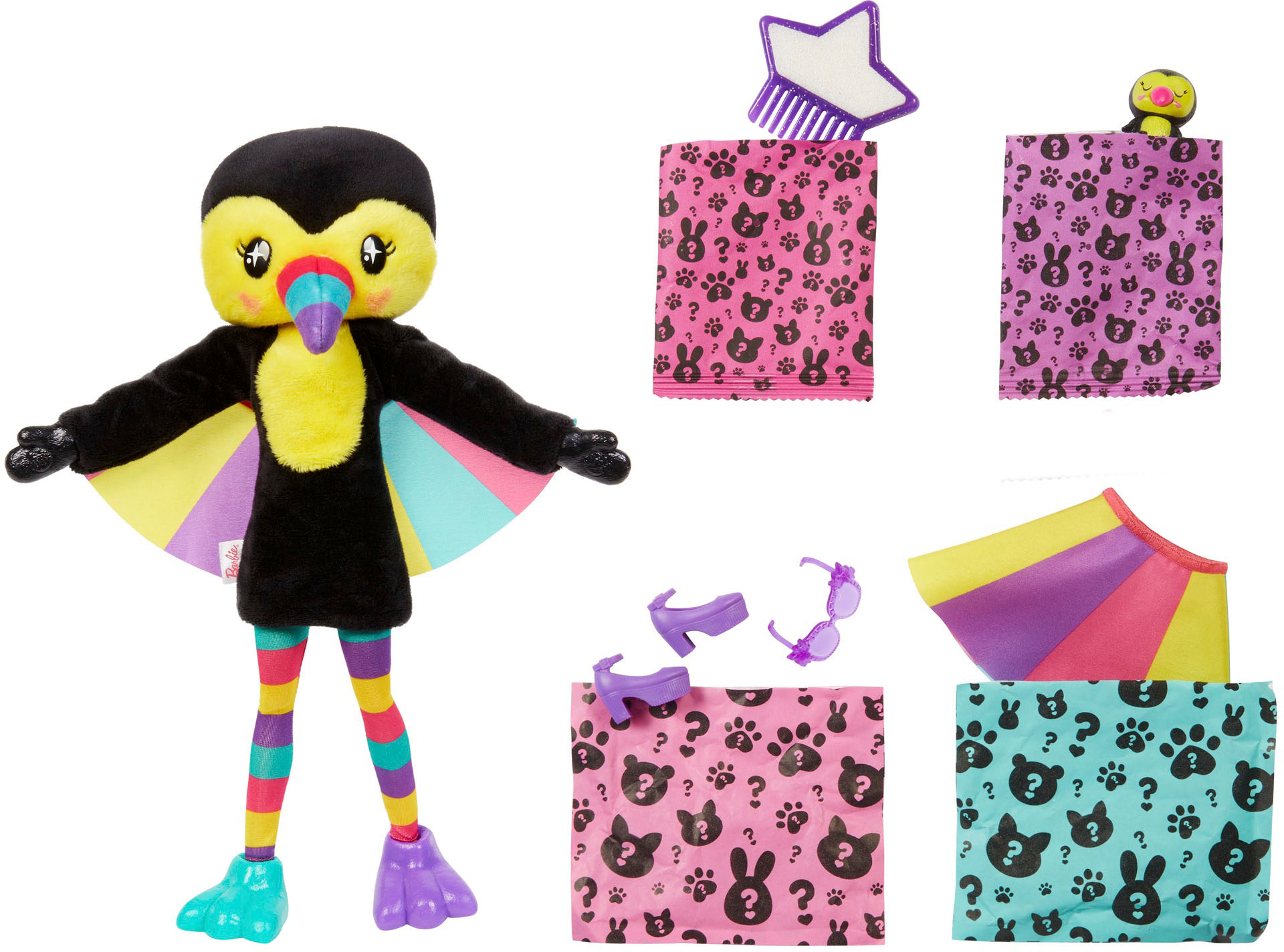 Angle View: Barbie - Color Reveal Jungle Series Toucan 11.5" Doll