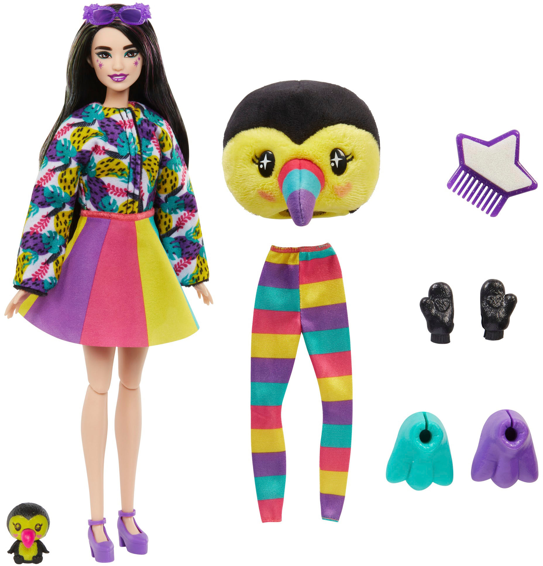 Left View: Barbie - Color Reveal Jungle Series Toucan 11.5" Doll