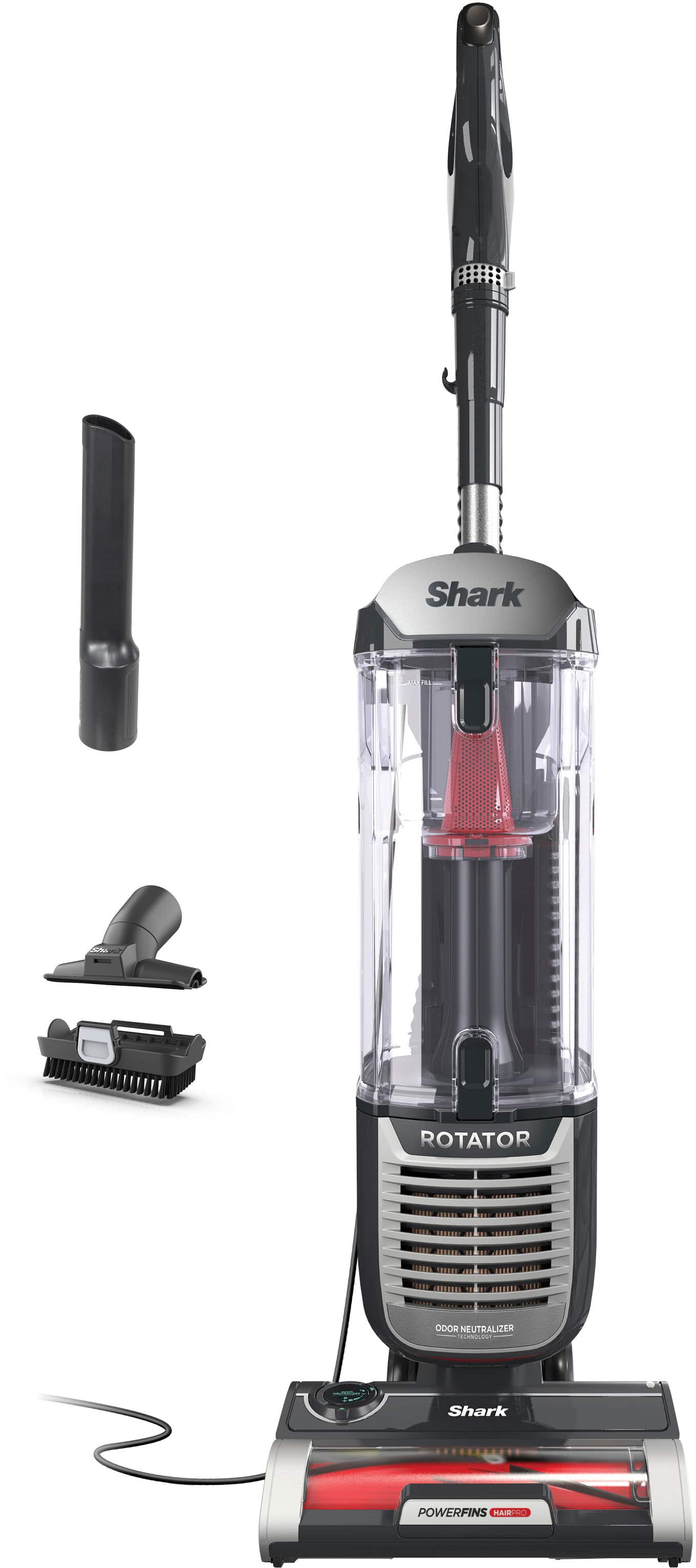 Alt View 19. Shark - Rotator with PowerFins HairPro and Odor Neutralizer Technology Upright Vacuum - Charcoal.