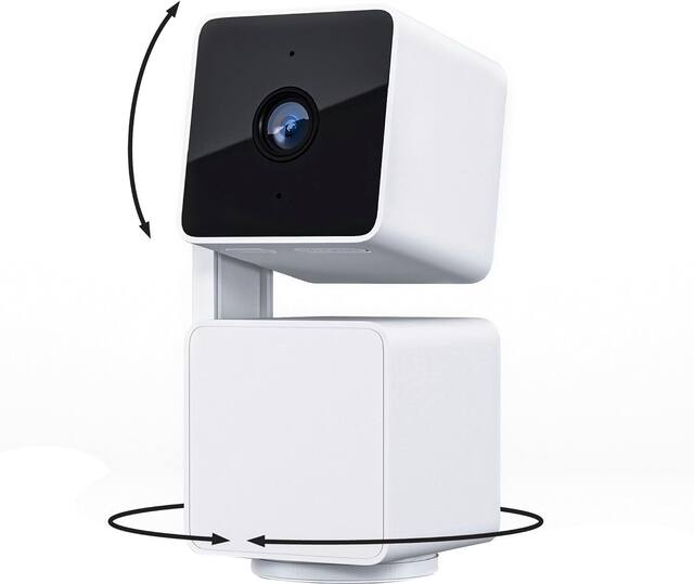 Outdoor Security Camera Wyze Cam Pan v3 - 1080p WiFi Pan Tilt Zoom Smart Camera with Color Night Vision - White