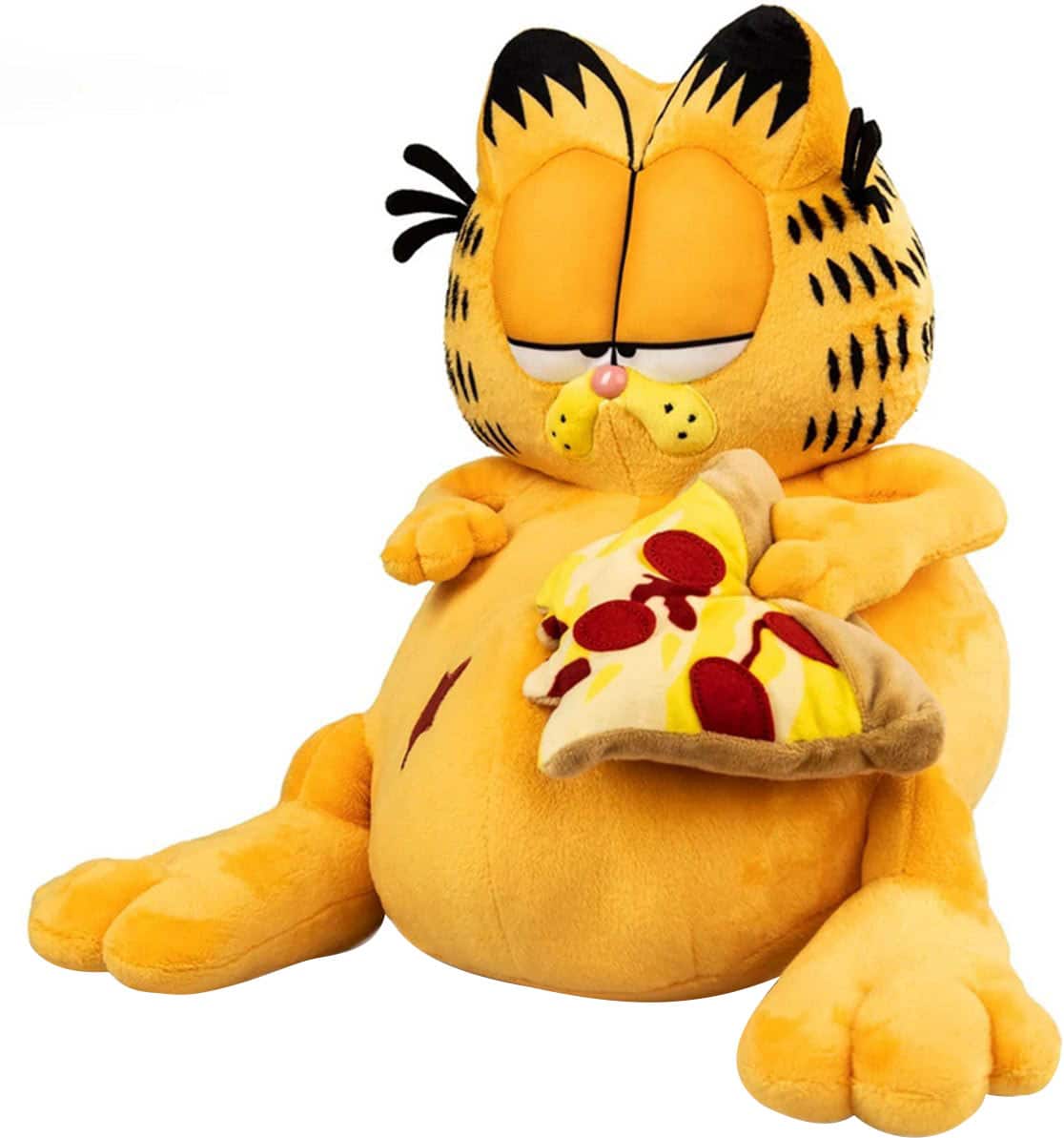 Angle. NECA - Garfield 13" Overstuffed Pizza Plush.